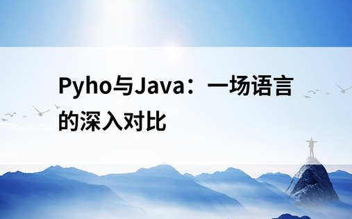 Pyho与Java：一场语言的深入对比